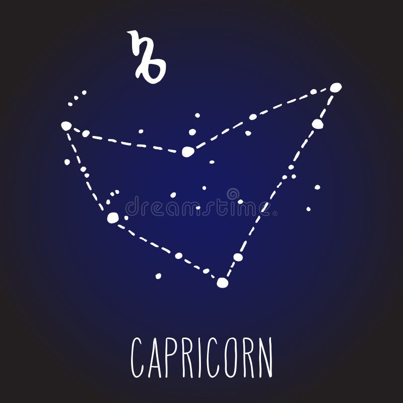 Capricorn Zodiac Sign Constellation Stock Vector - Illustration of ...