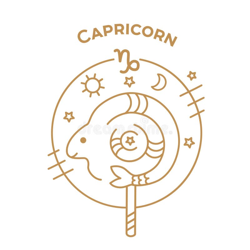 Capricornio, logotipo o ejemplo de la muestra del zodiaco del vector ilustración del vector Capricornio, logotipo o ejemplo de la muestra del zodiaco del vector ilustración del vector