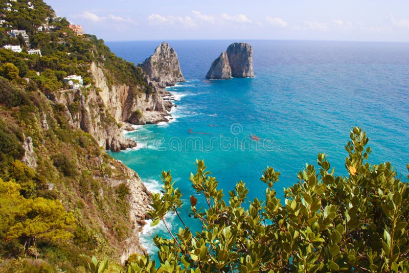 Italy Capri Island. View from mountain. Italy Capri Island. View from mountain