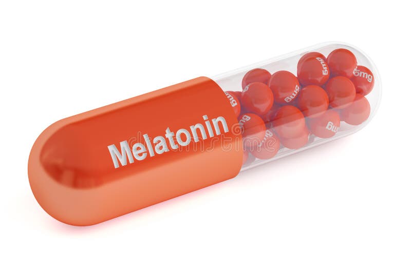 Capsule de Melatonin, rendu 3D illustration stock