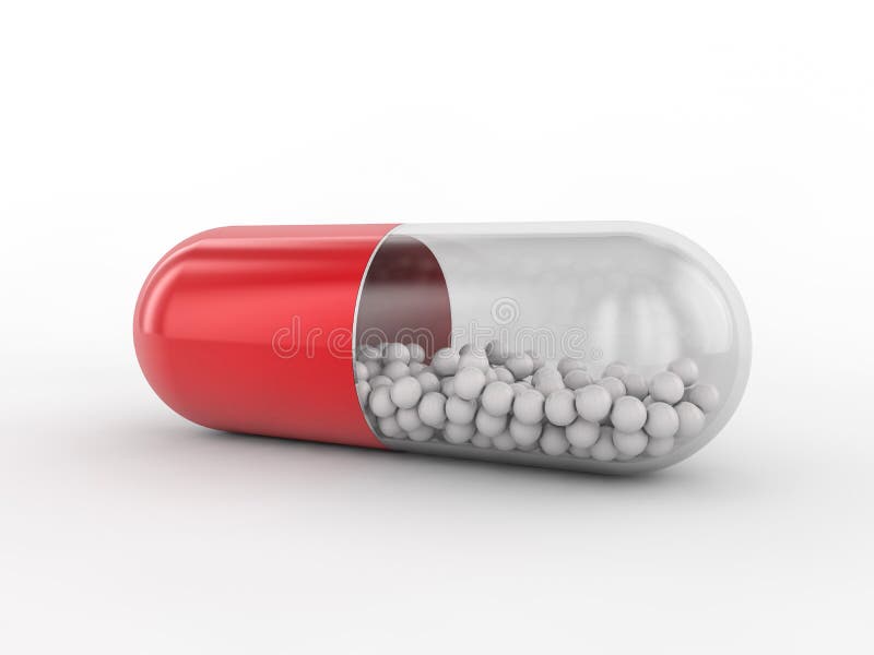 Capsule for Drug Delivery. 3D Stock Illustration Illustration of