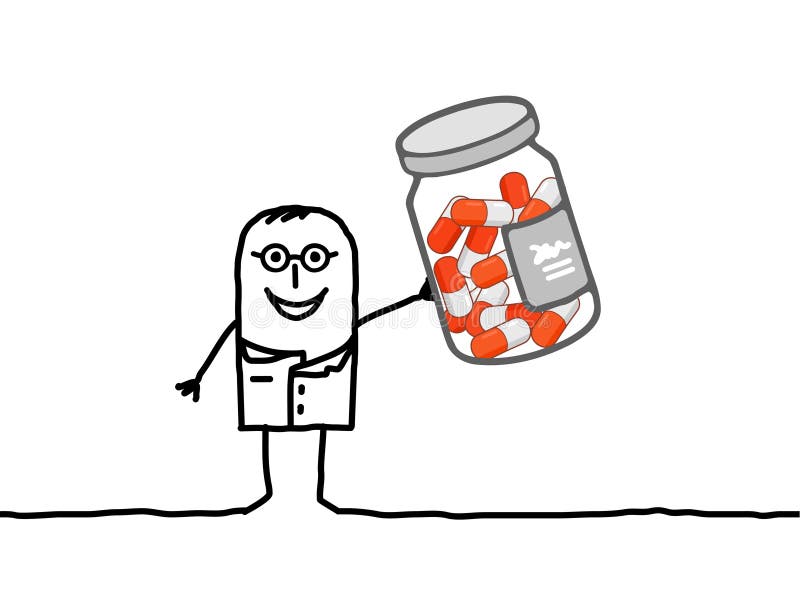 Capsules de docteur et de médecine illustration stock Capsules de docteur et de médecine illustration stock