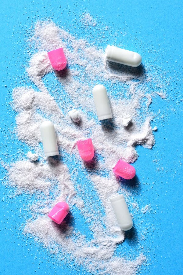 Capsules Pills Broken with Your Powder Medication Stock Photo - Image ...