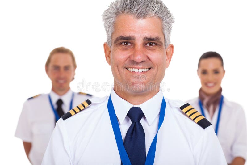Captain airline crew stock photos