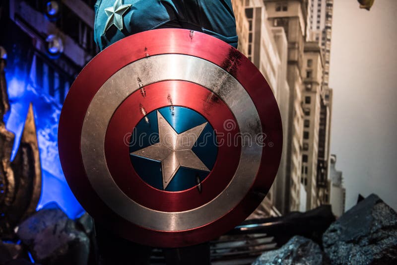 Captain Amerika-Schild, Wachsskulptur, Madame Tussaud