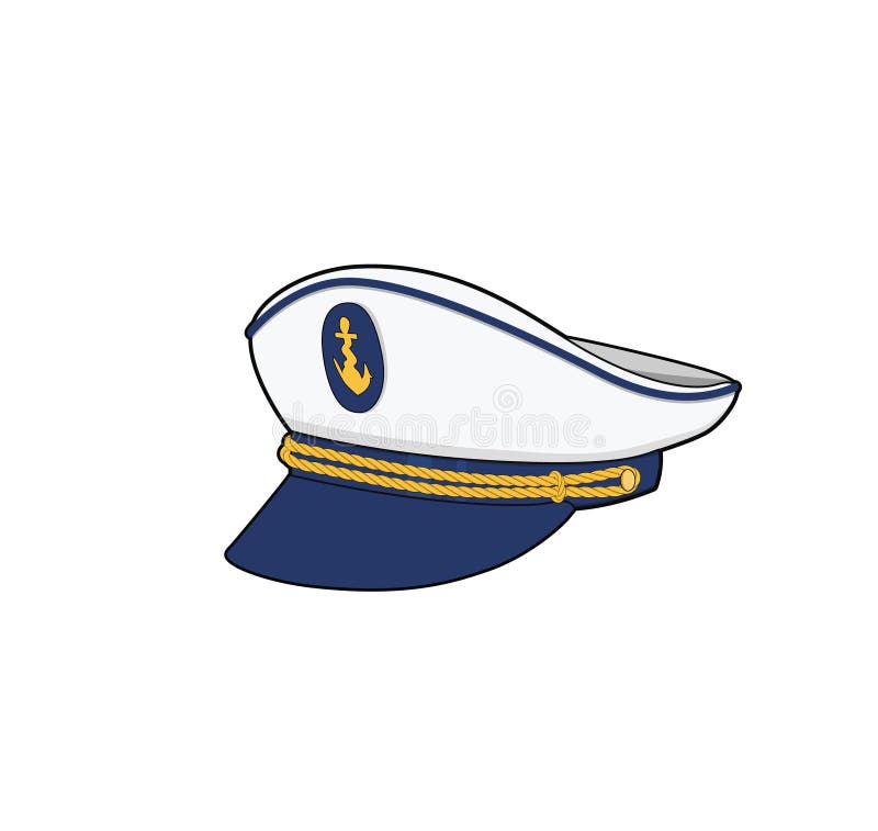Captain hat Kapitein van Zeemacht Scheepvaartbemanningsuniform Vectorillustratie