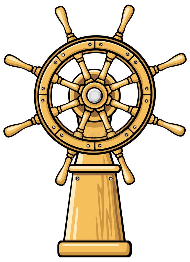 Captains wheel cartoon illustration