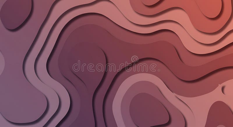Abstract Brown Paper Cut Wave Background Design vector illustration