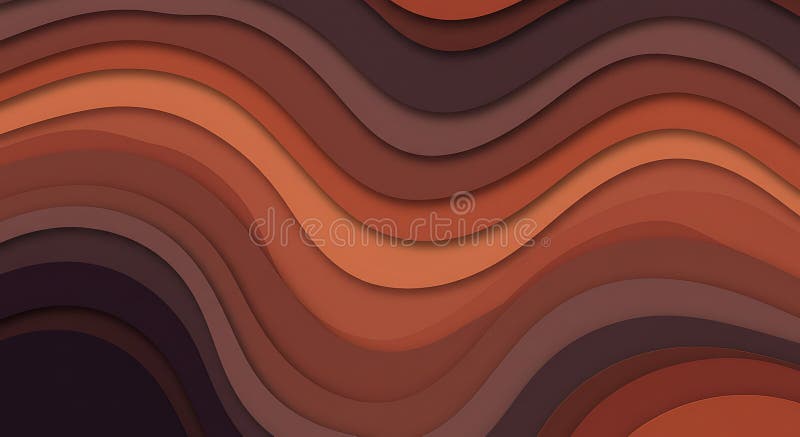 Abstract Brown Wave Papercut Layers Background Design vector illustration