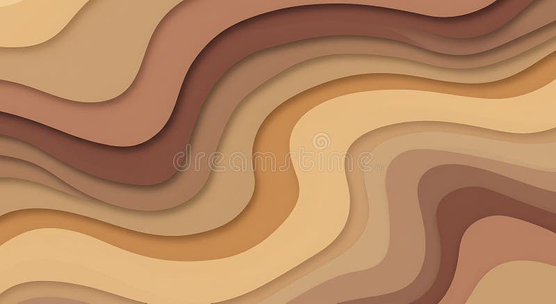 Abstract Brown Wave Papercut Background: A Layered Design royalty free illustration