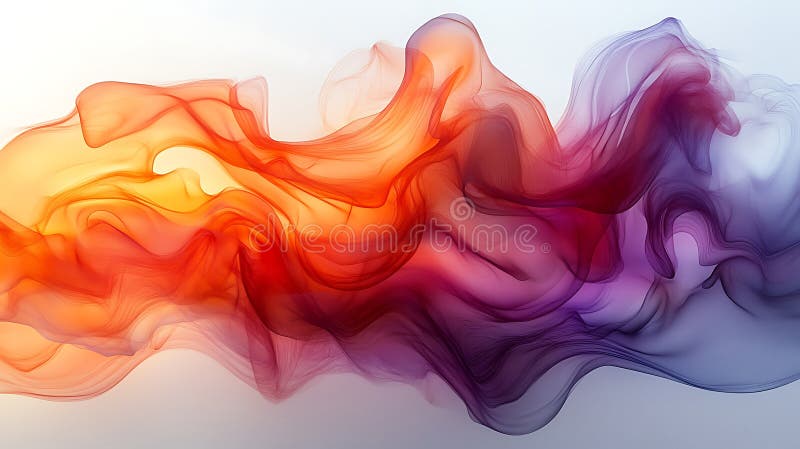 Abstract gradient smoke wave effect isolated on white background stock illustration