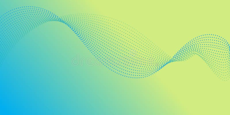A captivating abstract design featuring a smooth, flowing wave pattern composed of densely packed teal dots stock illustration