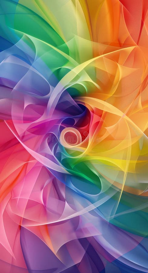 Design culminant abstract cu roată roz, cu nuanțe de curcubeu vibrante stock photo