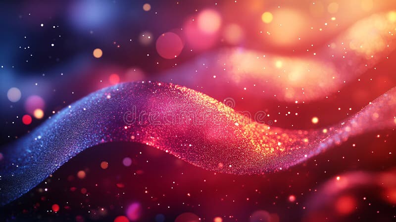 Enticing abstract illustration of a flowing cosmic ribbon of stardust and light royalty free illustration