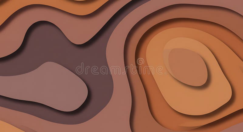 Abstract Brown Papercut Layers Background: A Modern Design vector illustration