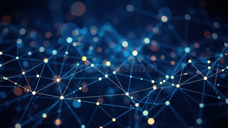 Abstract Data Network Visualization A Complex Interconnected Structure for Modern Design and Presentation vector illustration