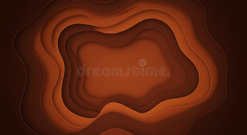 Abstract Brown Layered Papercut Background: A 3D Rendering stock illustration