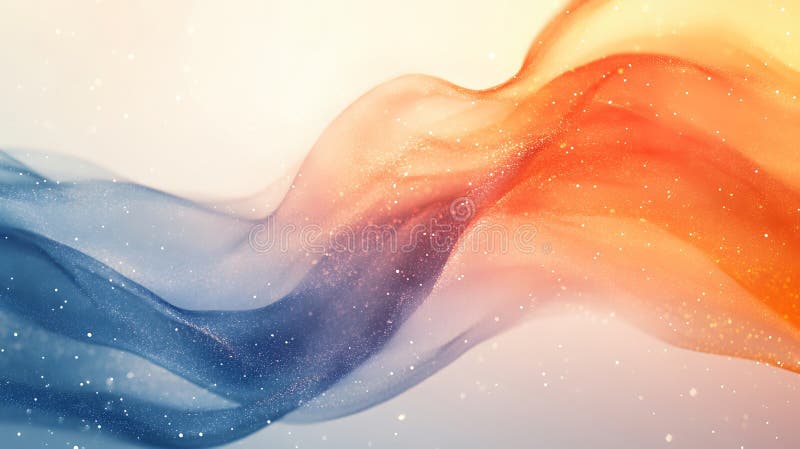 Dreamlike abstract gradient wave with vibrant orange and cool blue hues royalty free illustration