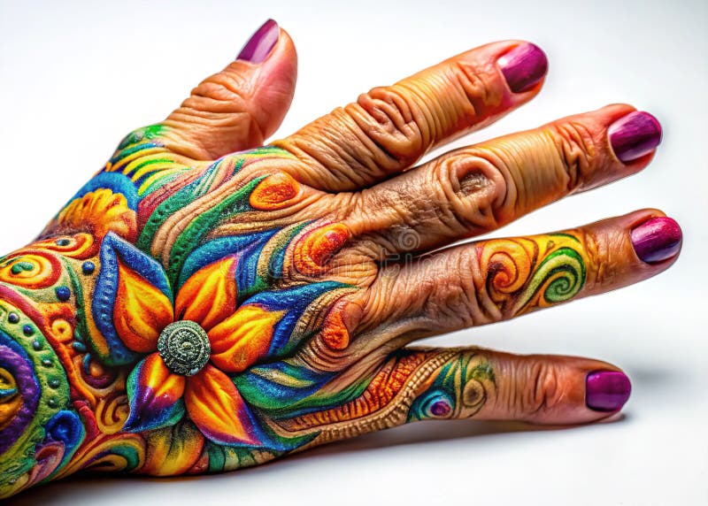 A Captivating AIGenerated CloseUp of a Relaxed Hand Exquisite Detail and Gentle Light Unveiling the Beauty of Human stock illustration