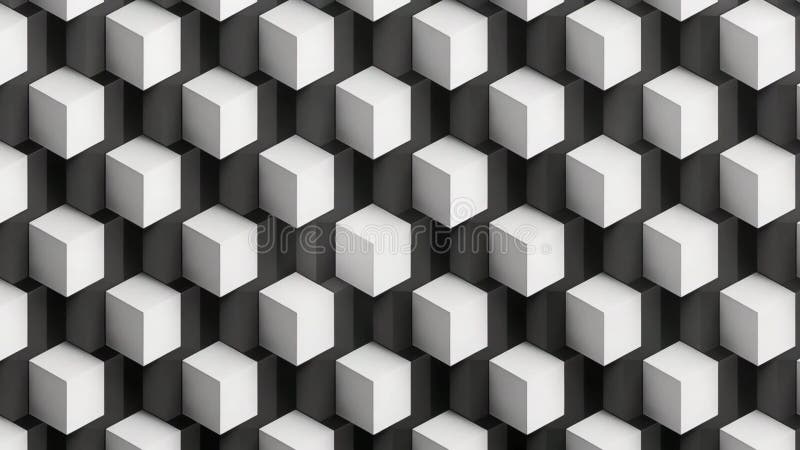 A captivating arrangement of cubes creates an intricate pattern showcasing stunning play light and shadow dynamic royalty illustrazione gratis.
