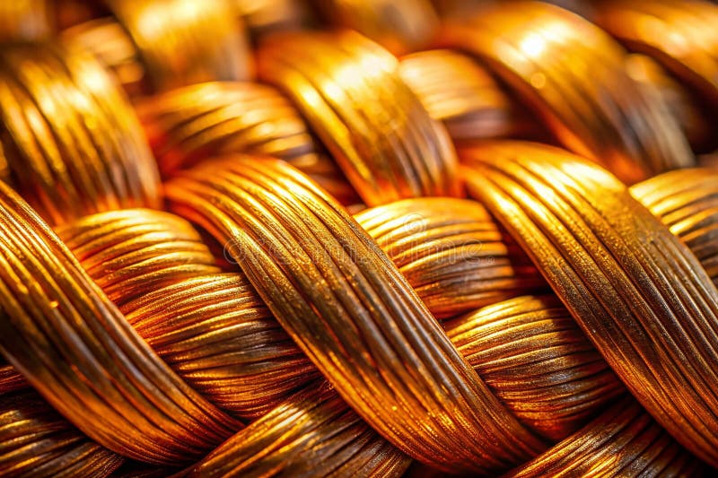 Captivating Closeup of Golden Brown Braided Texture A Long Exposure Masterpiece Unveiling Intricate Details royalty free illustration