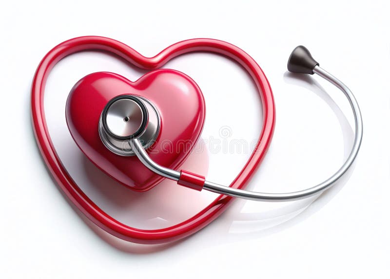 3D Rendered HeartShaped Stethoscope A Symbolic Representation of Cardiology and Healthcare royalty free illustration