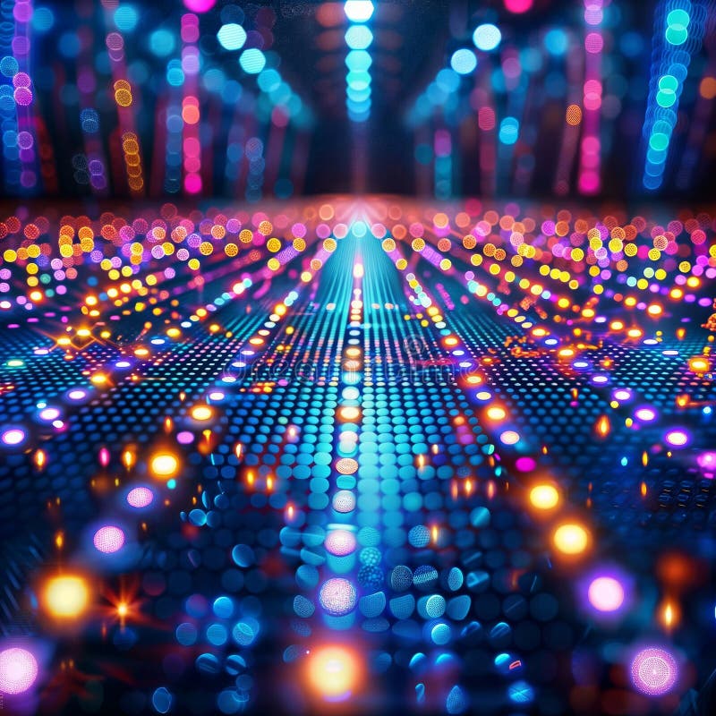 Neon Lights & Circuits: Abstract Digital Art, generative ai royalty free illustration