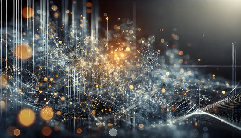 Abstract Digital Network with Glowing Nodes royalty free stock images