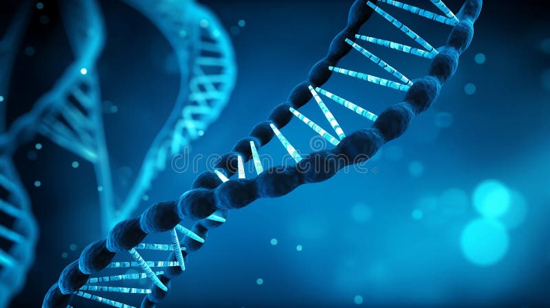 Blue Genetics - The Blueprint of Life. This captivating DNA illustration showcases the mesmerizing beauty of the genetic code that forms the basis of life. The