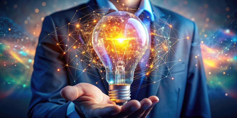 Illuminating Scientific Breakthroughs A Fusion of Innovative Technology and Artistic Vision in Double Exposure stock illustration