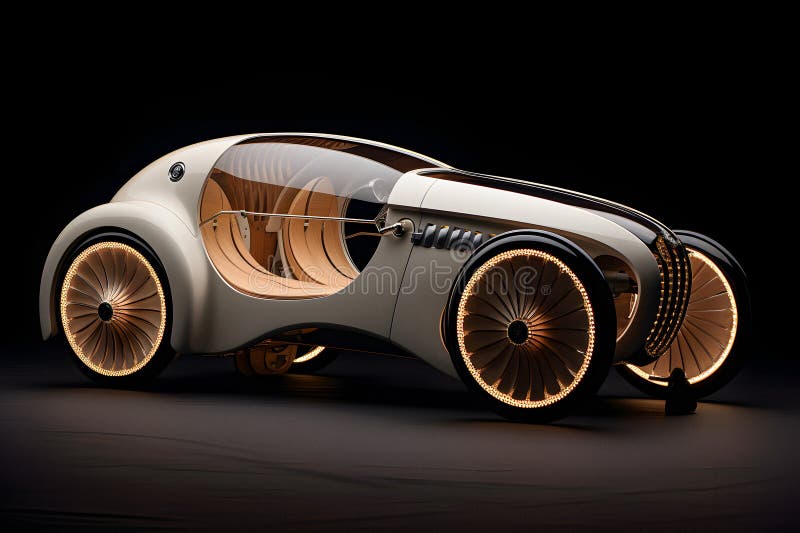 Elegance in Motion - Retro Car - generative ai stock illustration