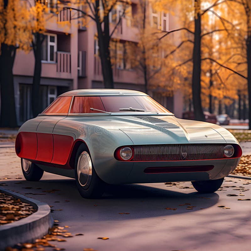 Elegance in Motion - Retro Car - generative ai vector illustration