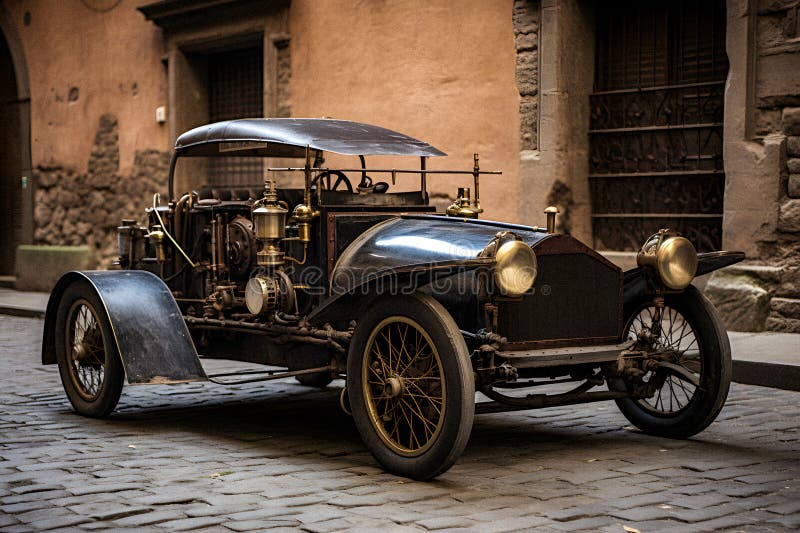 Elegance in Motion - Retro Car - generative ai vector illustration