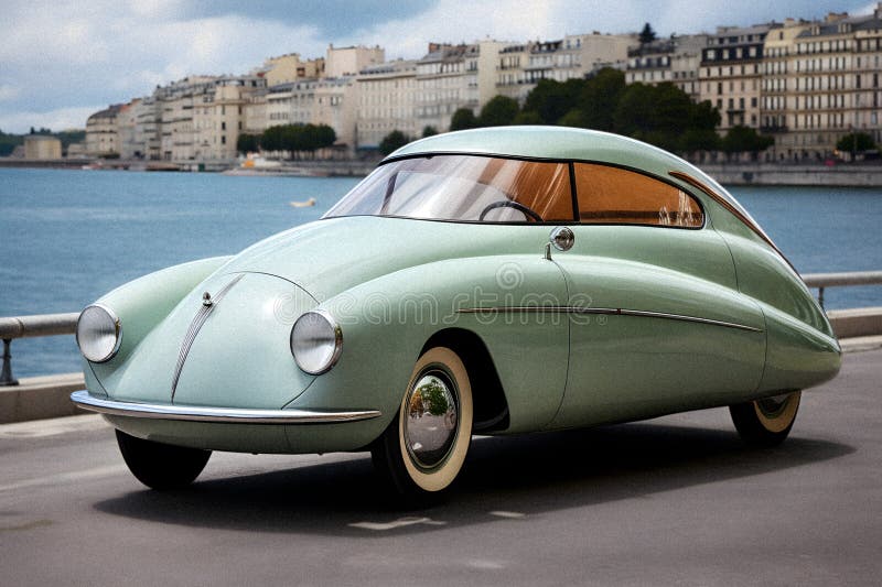 Elegance in Motion - Retro Car - generative ai vector illustration