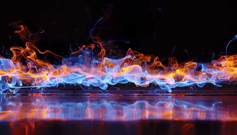 Captivating high voltage electrical discharges in luminescent gas and plasma stock photography