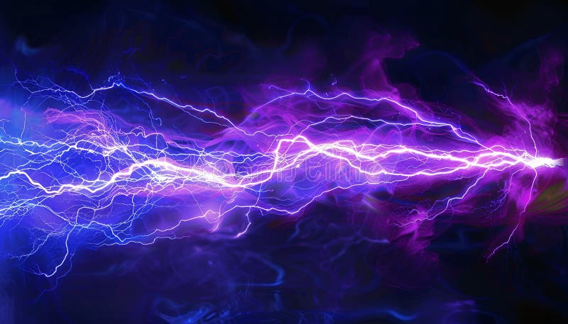 Captivating high voltage electrical discharges in luminescent gas and plasma royalty free stock photos