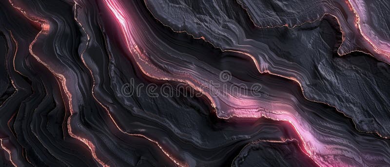 Abstract Dark Texture With Pink And Gold Veins vector illustration