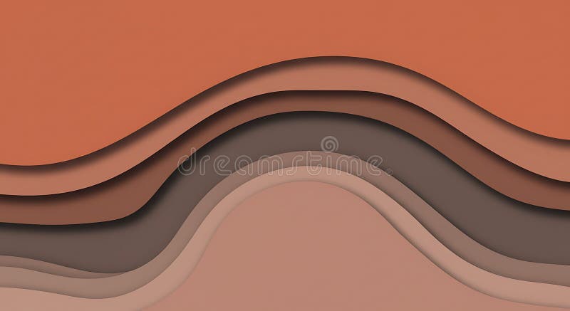 Abstract Brown Layered Wave Background: AI-Generated Design vector illustration