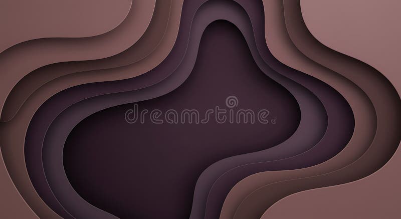 Abstract Brown Wave Papercut Background: AI-Generated Design vector illustration