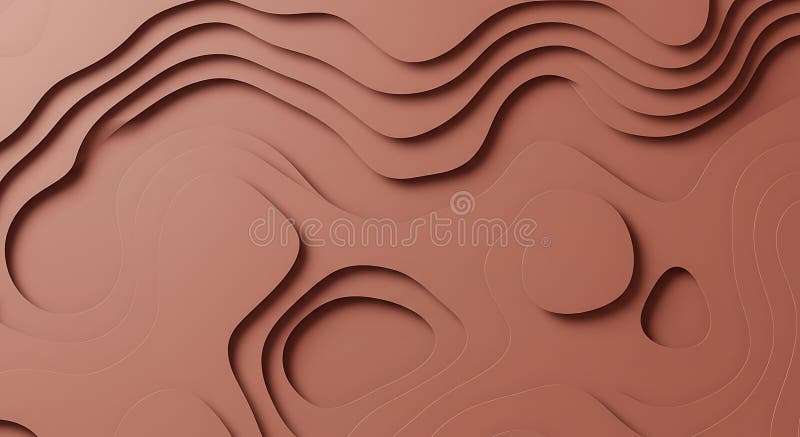 Abstract Brown Layered Papercut Background: A 3D Render royalty free illustration
