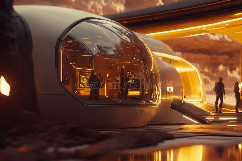 Futuristic Space Habitat Interior royalty free illustration
