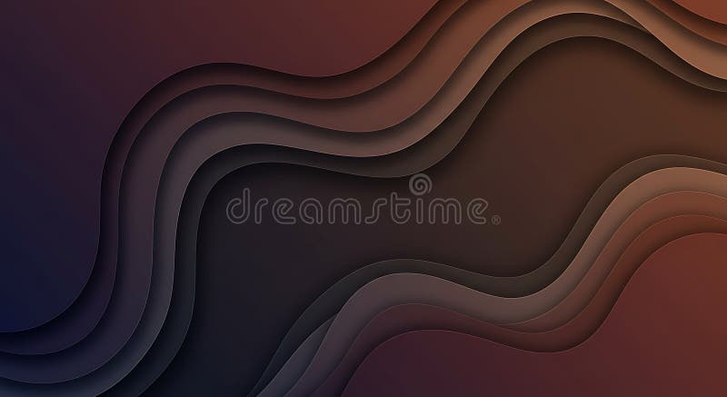 Abstract Brown Wave Papercut Background: AI-Generated Art royalty free illustration