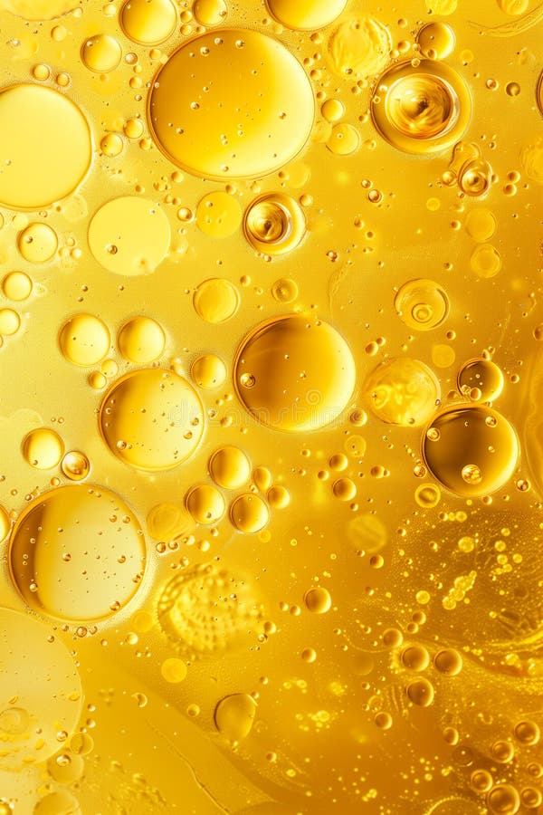 Stunning processed collage of golden yellow oil bubbles texture background stock photography