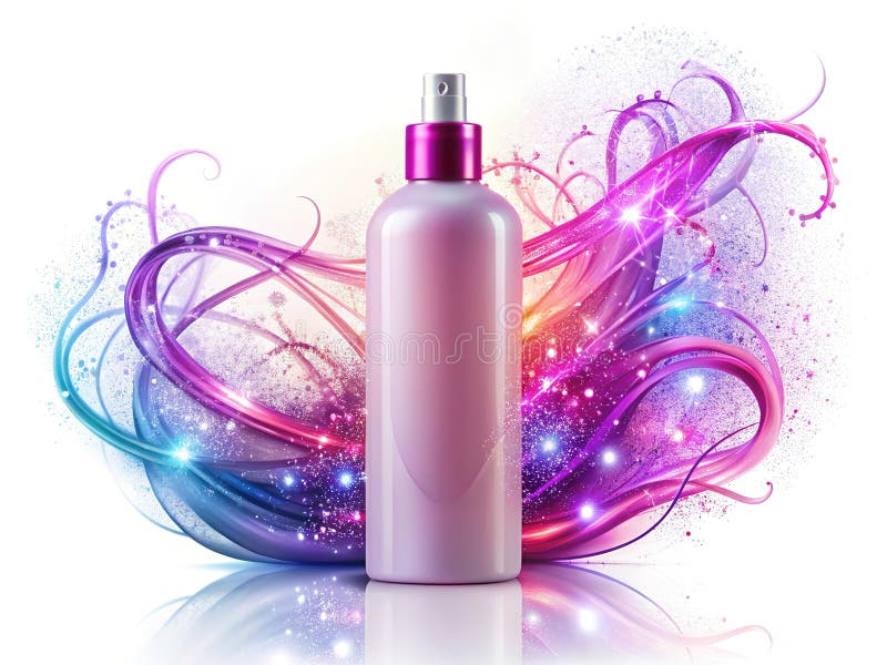 A Glowing Twisted Rope Bottle Design Modern Hair Care or Cosmetic Packaging Inspiration vector illustration