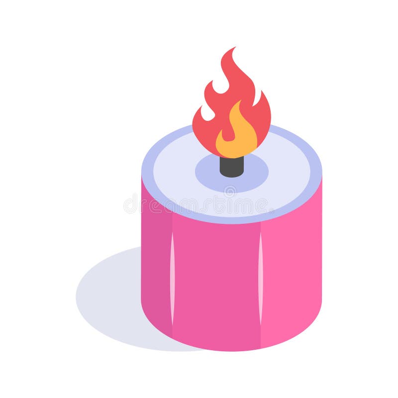 A captivating isometric icon of candle, ready to use vector vector illustration