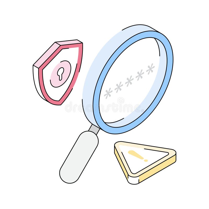 A captivating isometric icon illustrating password security concept stock illustration