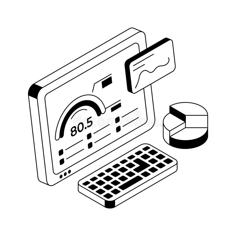 A captivating isometric icon for performance analysis tool royalty free illustration