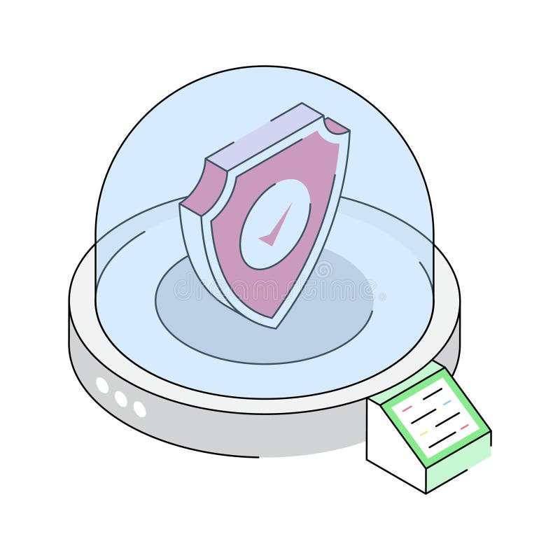 A captivating isometric icon of smart security device royalty free illustration