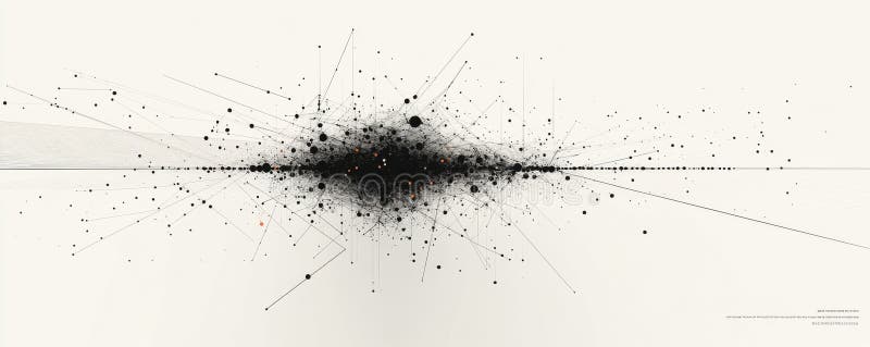 Abstract minimalist graphic with interconnected dots and lines stock images