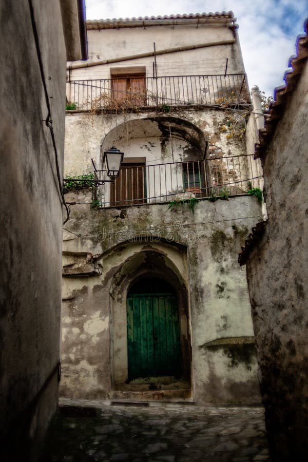 Captivating Photo of a Typical Italian Apartment Complex in Rocca Imperiale royalty free stock photography